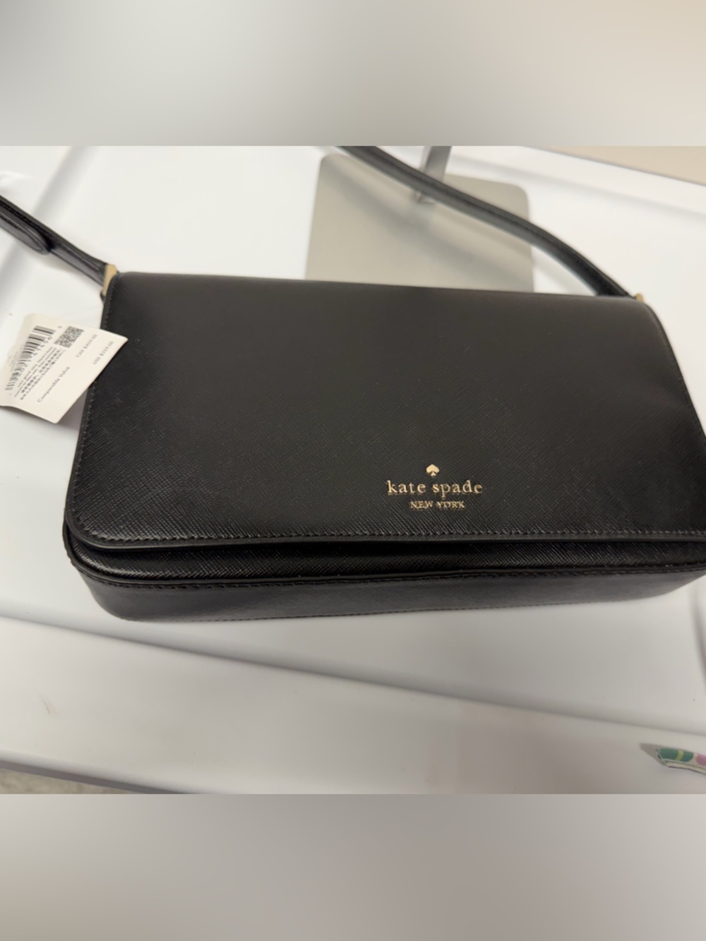 Kate Spade Staci Flap Shoulder Bag Black Saffiano Leather KF371 NWT - Picture 6 of 11